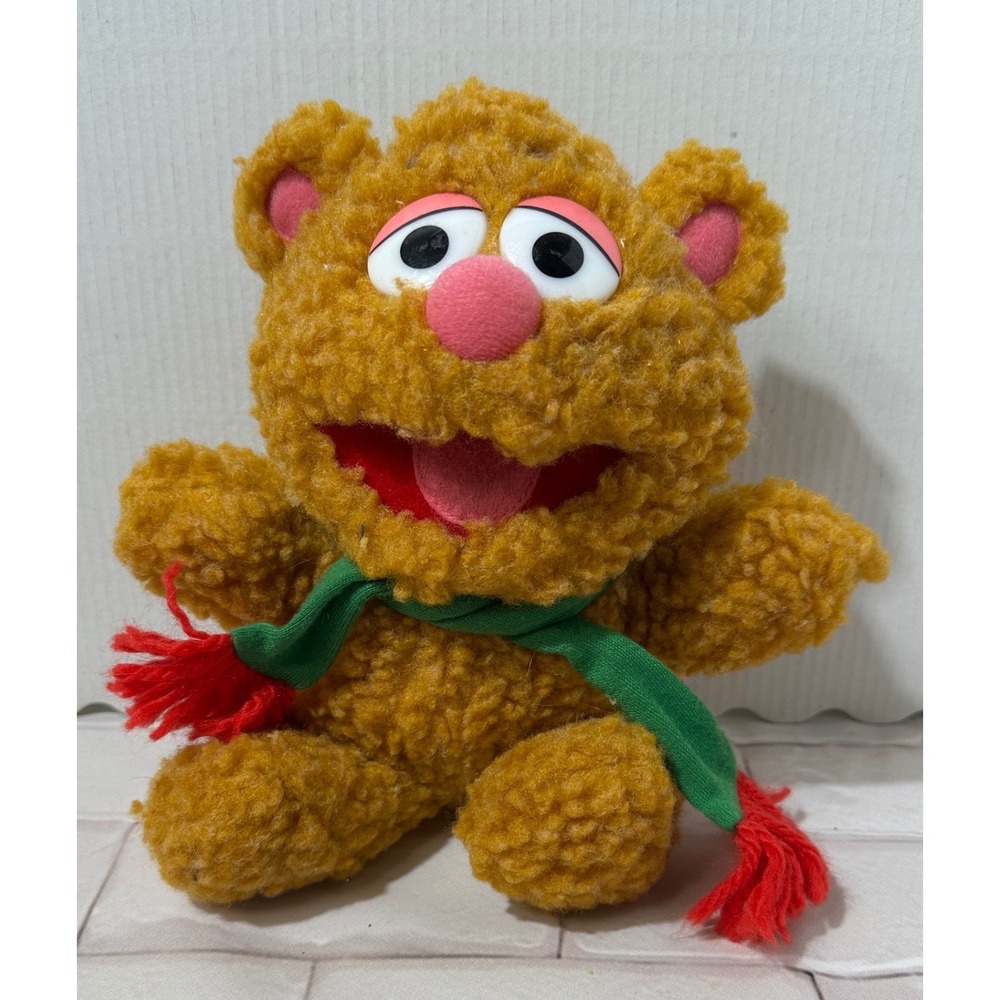 Vintage 1987 Muppet Babies Baby Fozzie Bear Plush Henson‎ Associates Orange 7"